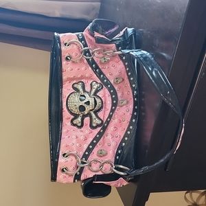 Pink skull purse